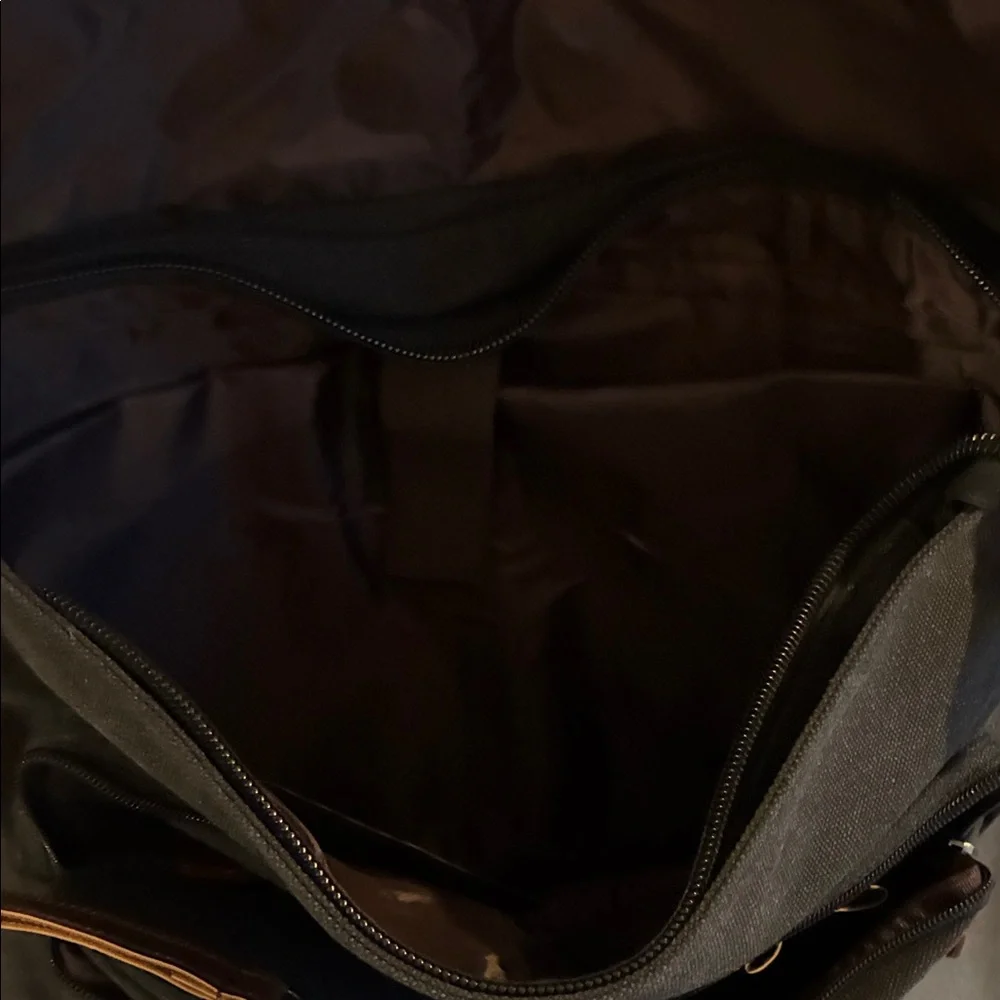 Black Canvas Messenger Bag with Leather Accents - Classic Everyday Carry